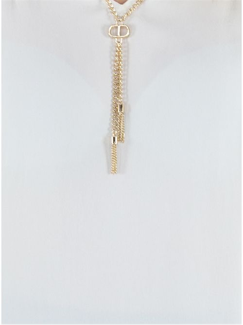 Blusa con arricciature e catena Oval T TWINSET | TP2291/00381